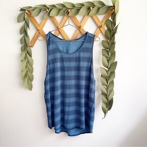 Lululemon Mens Blue Striped Tank Top